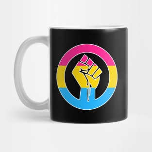 Black Lives Matter Fist Circled LGBTQ Flag Pansexual Mug